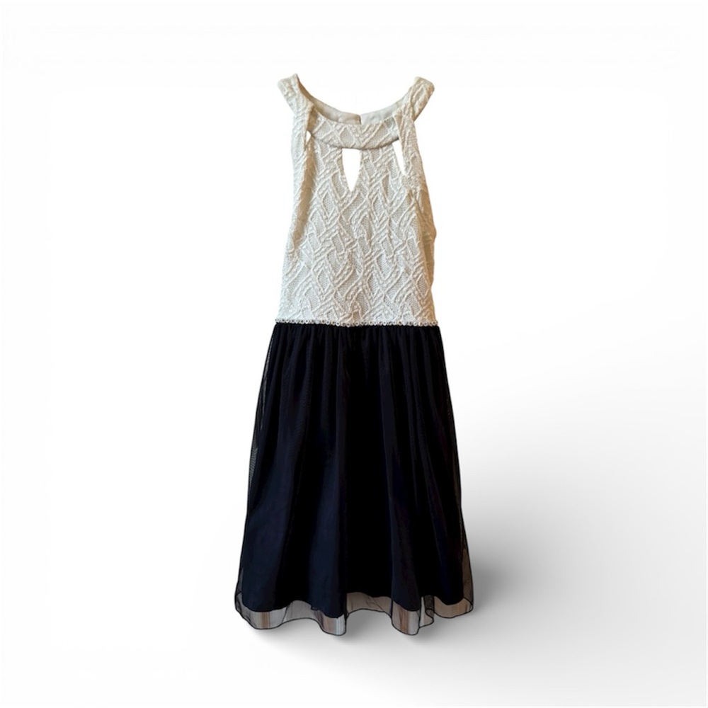 Speechless Kids Dress in White and Navy Girls 12 EUC